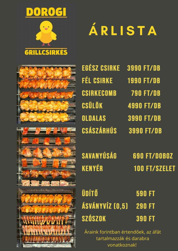 Dorog grillcsirke árlista